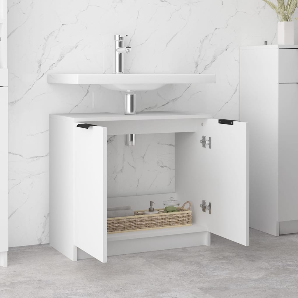 Armoire salle de bain Blanc 64,5x33,5x59 cm Bois d'ingénierie