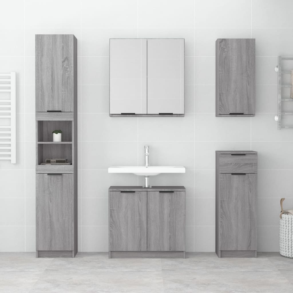 Armoire de bain Sonoma gris 64,5x33,5x59 cm Bois d'ingénierie