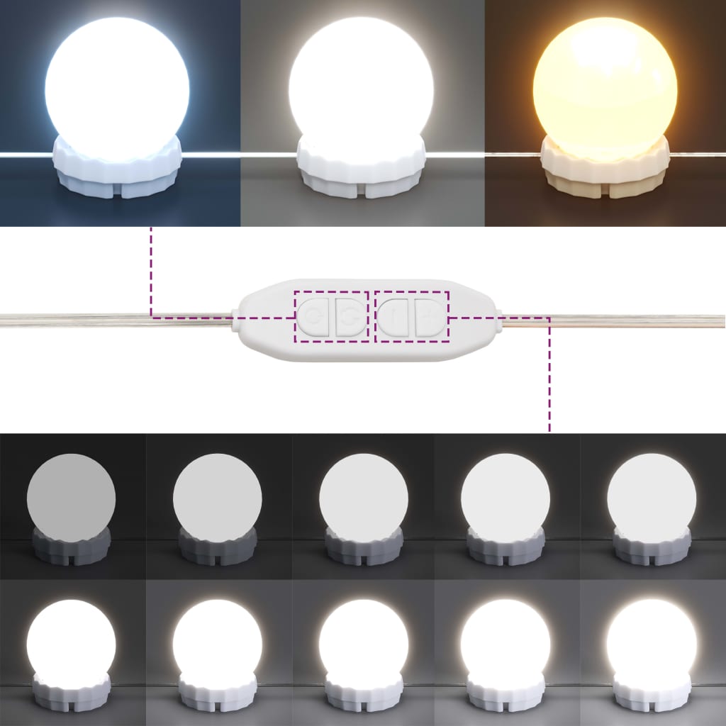 Coiffeuse avec LED Chêne fumé 74,5x40x141 cm