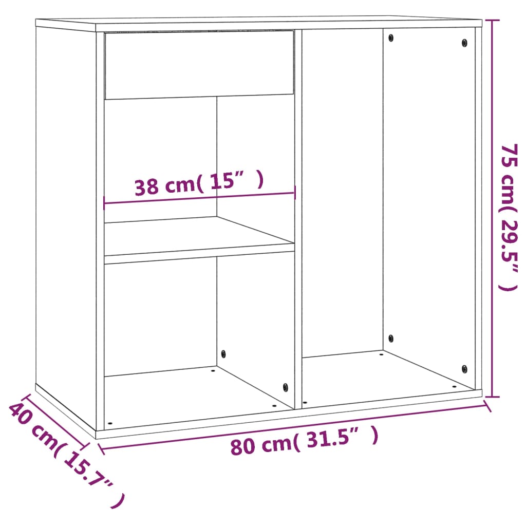 Armoire cosmétique Chêne marron 80x40x75 cm Bois d'ingénierie