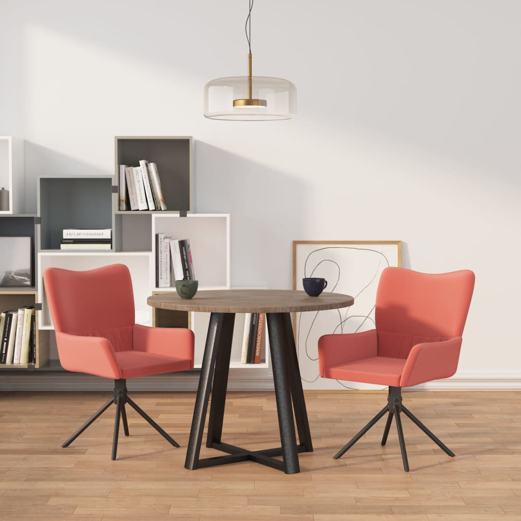 Chaises pivotantes de salle à manger 2 pcs Rose Velours