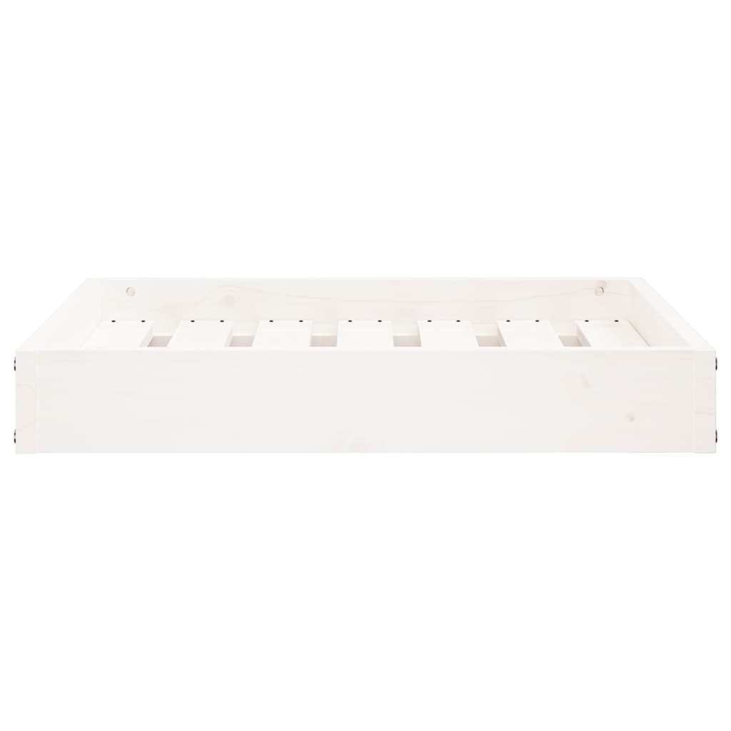 Lit pour chien Blanc 61,5x49x9 cm Bois de pin solide