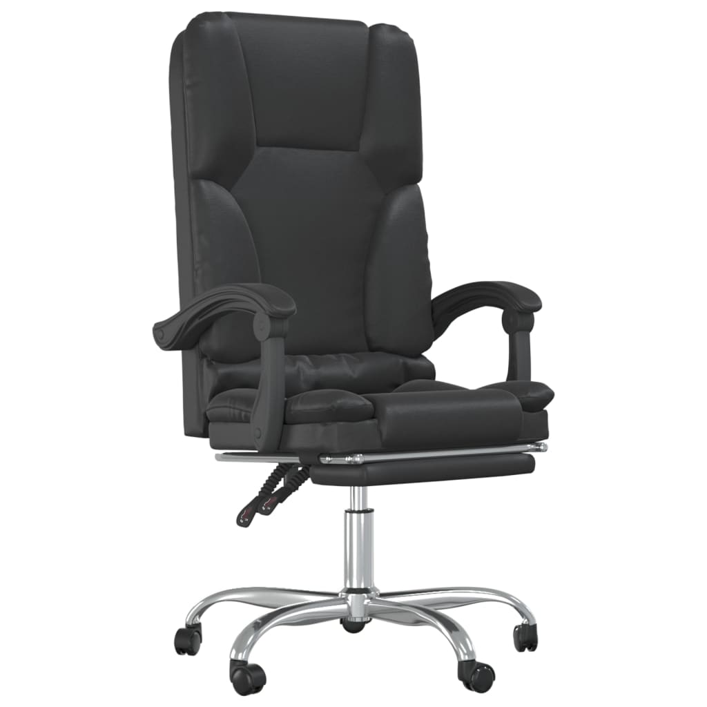 Fauteuil de massage inclinable de bureau Noir Similicuir