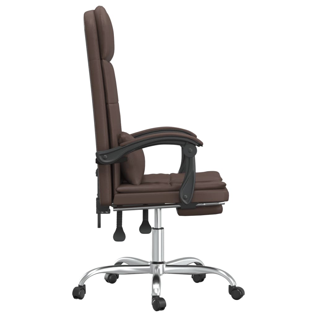 Fauteuil de massage inclinable de bureau Marron Similicuir