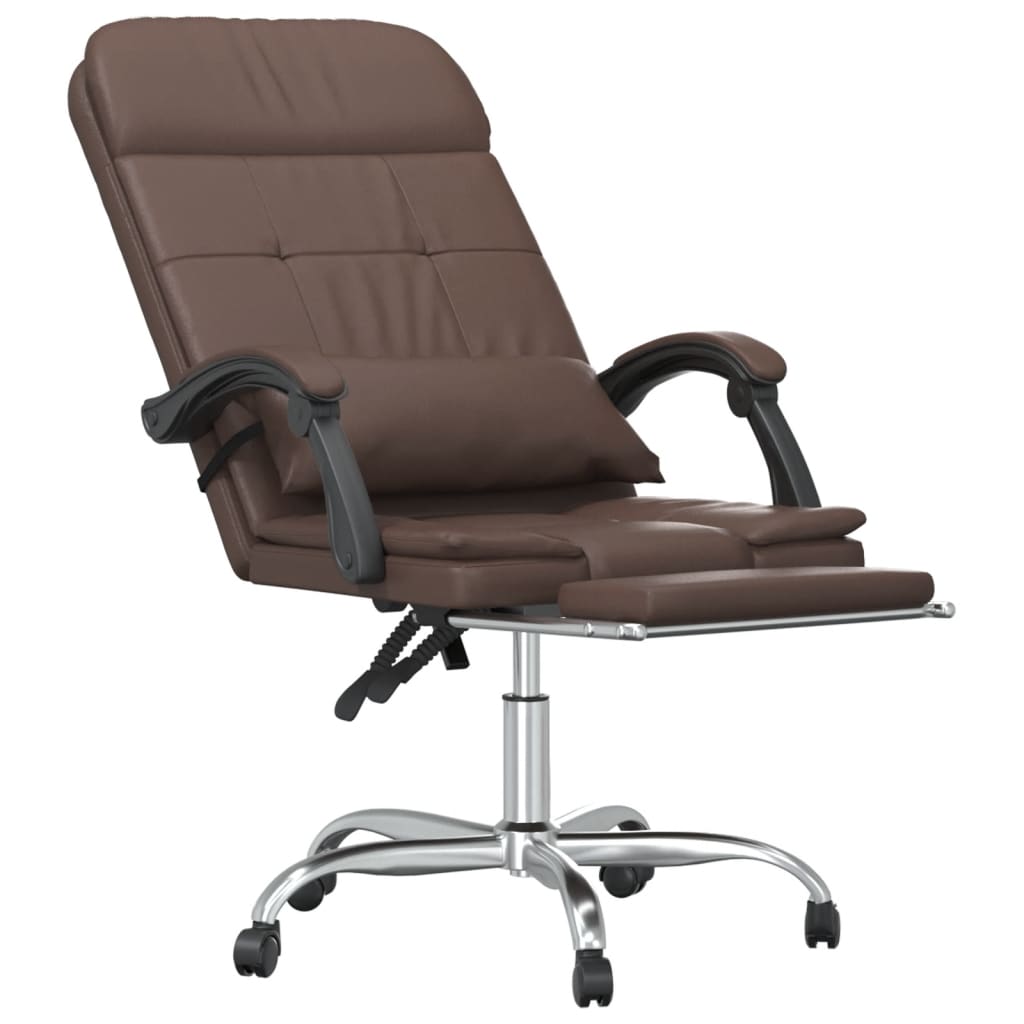 Fauteuil de massage inclinable de bureau Marron Similicuir