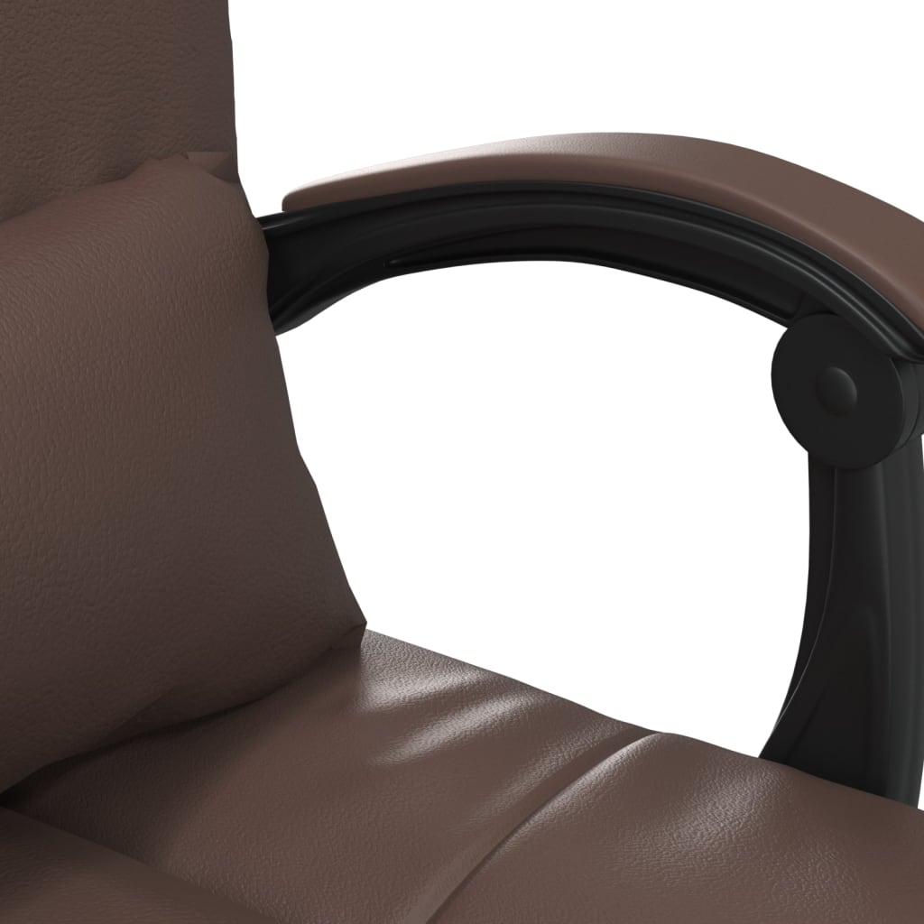 Fauteuil de massage inclinable de bureau Marron Similicuir