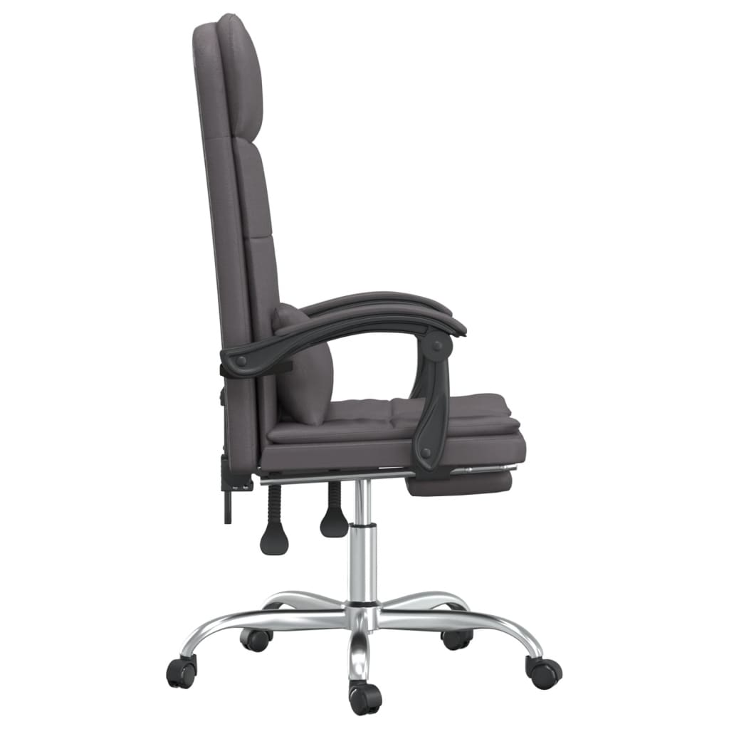 Fauteuil de massage inclinable de bureau Gris Similicuir