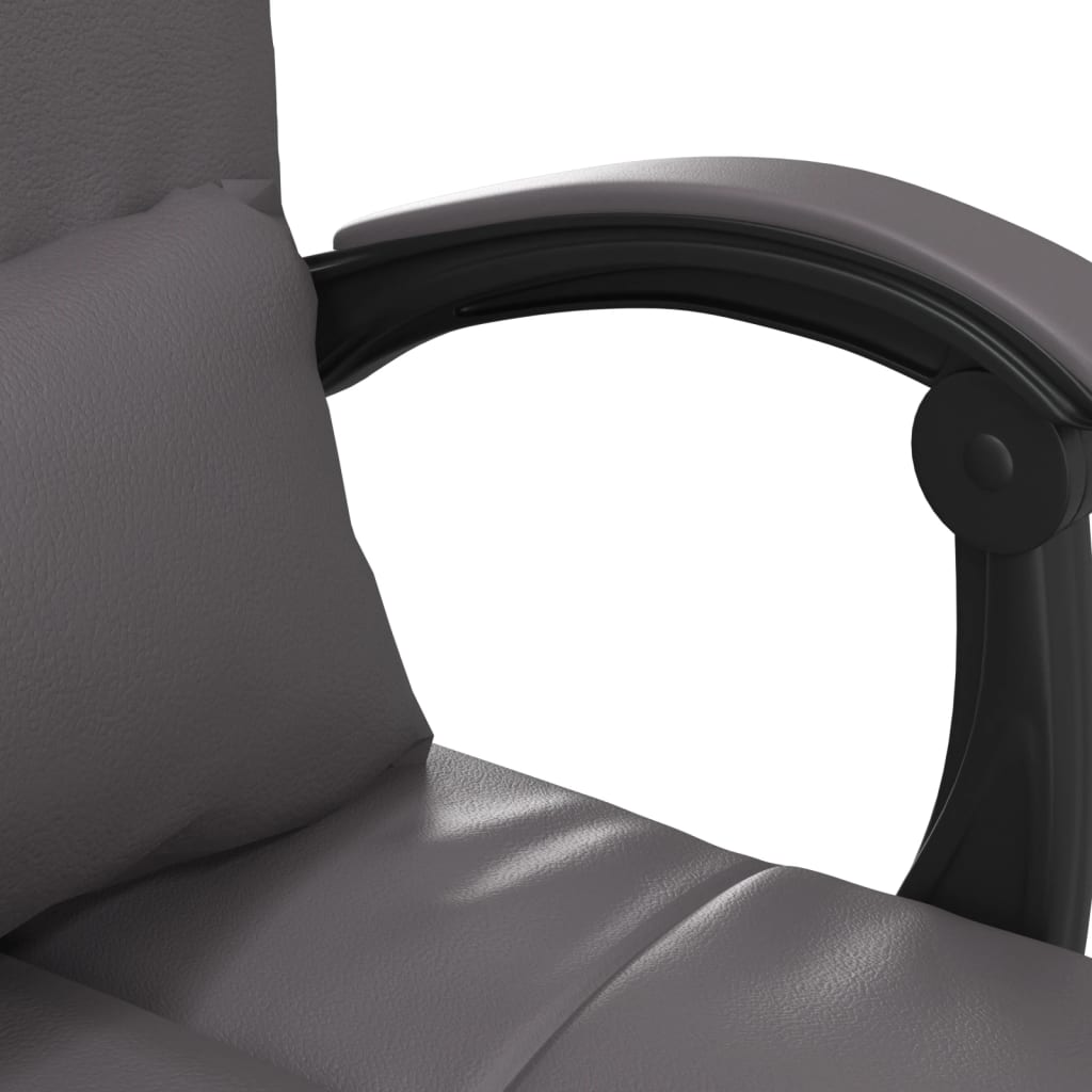 Fauteuil de massage inclinable de bureau Gris Similicuir
