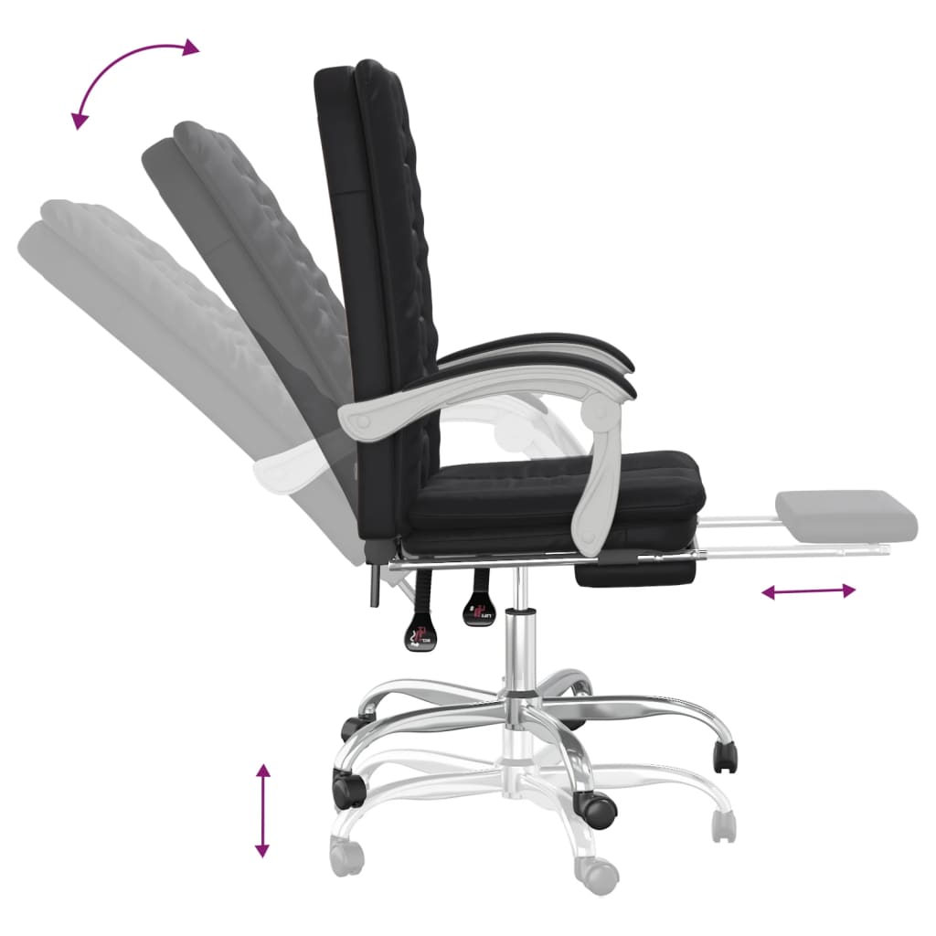 Fauteuil inclinable de bureau Noir Similicuir