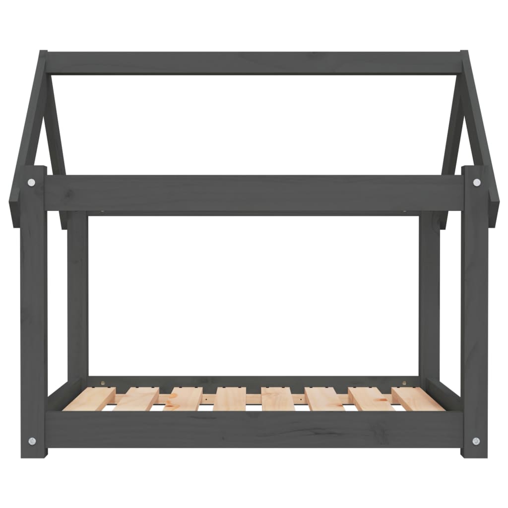 Lit pour chien Gris 81x60x70 cm Bois de pin solide