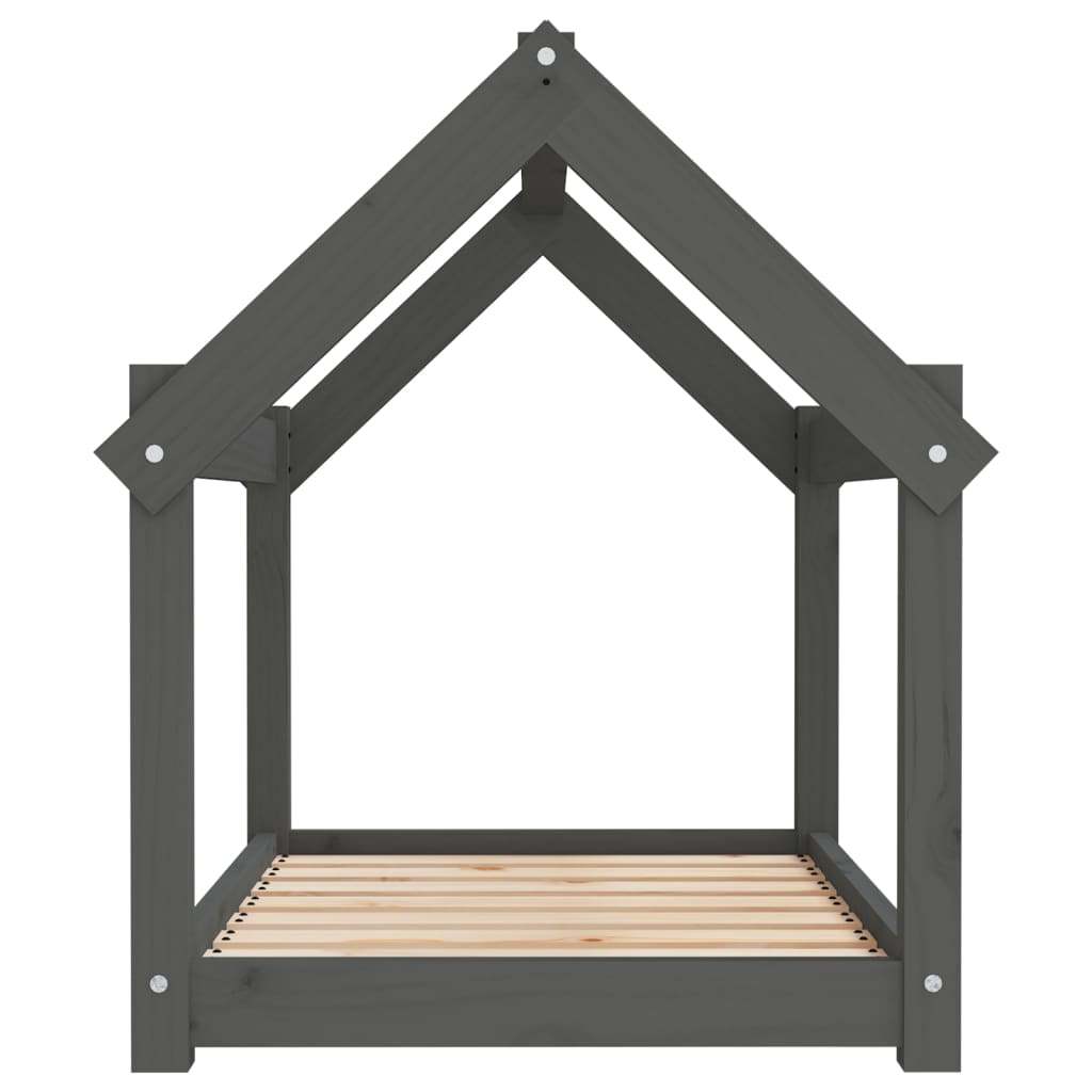 Lit pour chien Gris 81x60x70 cm Bois de pin solide