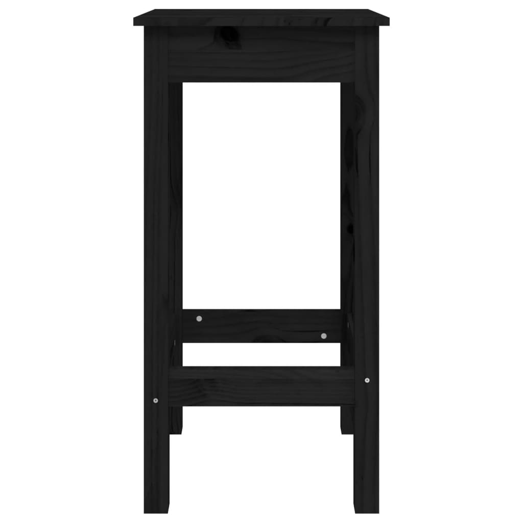 Ensemble de bar 5 pcs Noir Bois de pin massif