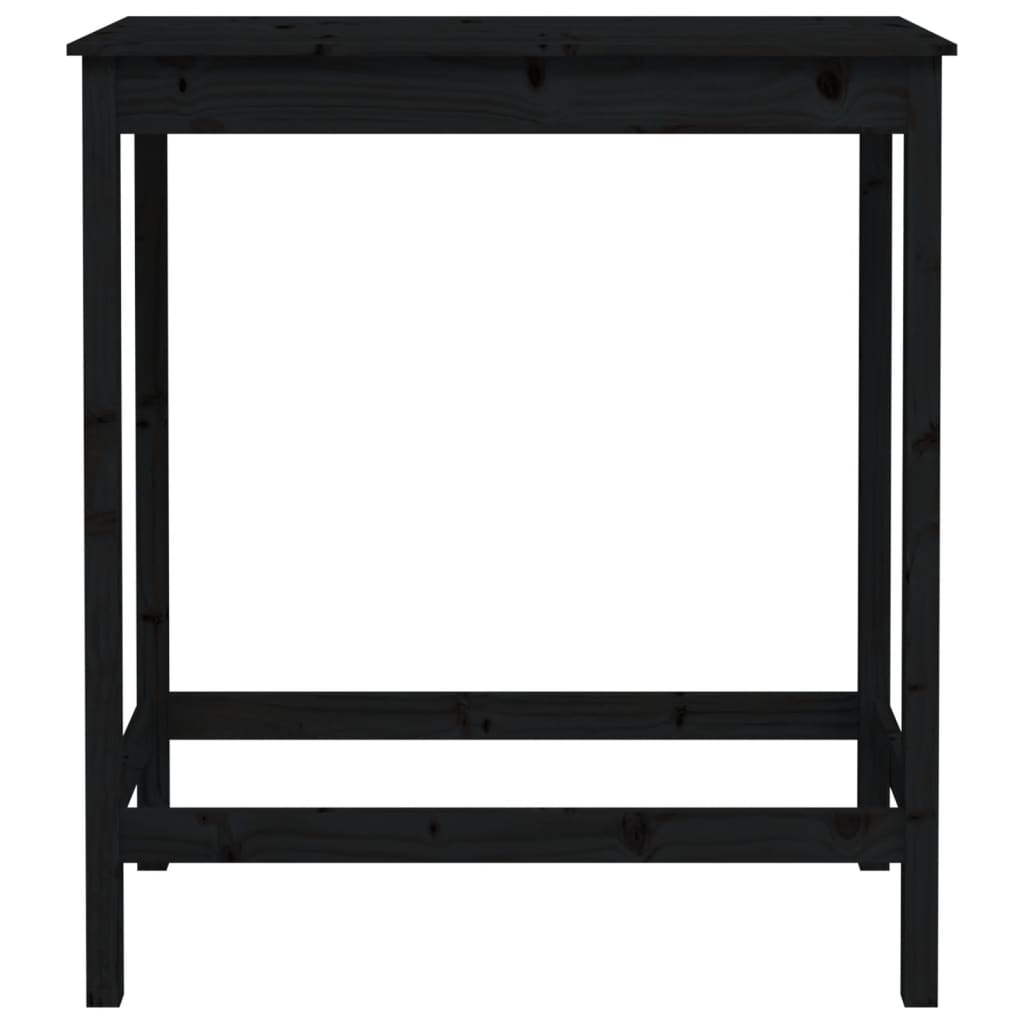 Ensemble de bar 5 pcs Noir Bois de pin massif