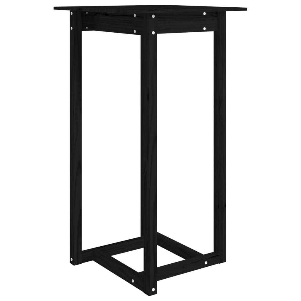 Ensemble de bar 3 pcs Noir Bois de pin massif