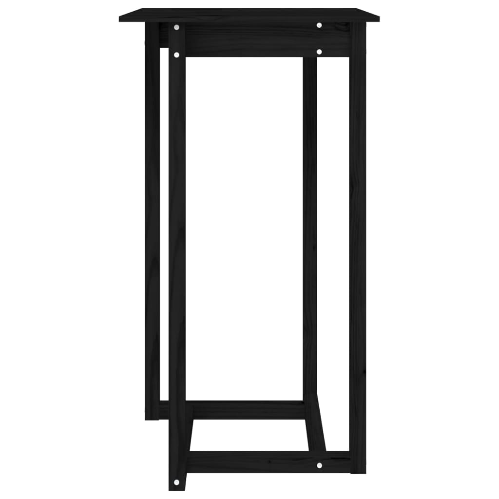 Ensemble de bar 3 pcs Noir Bois de pin massif