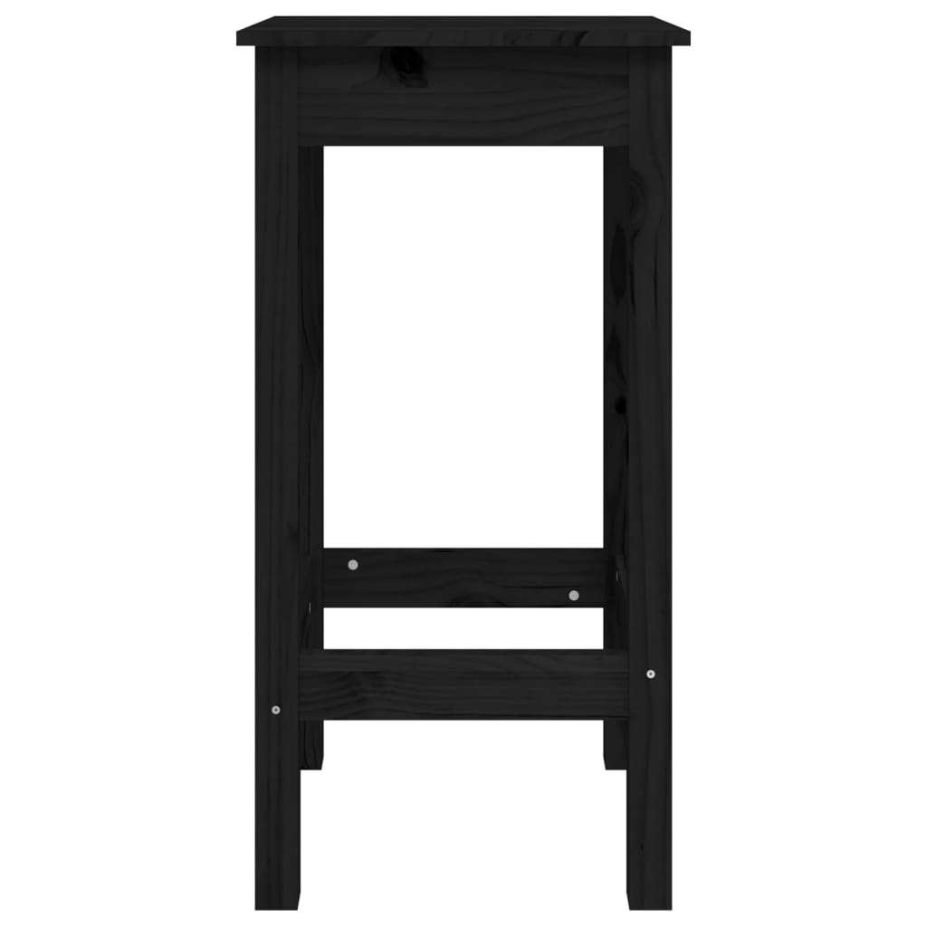 Ensemble de bar 3 pcs Noir Bois de pin massif