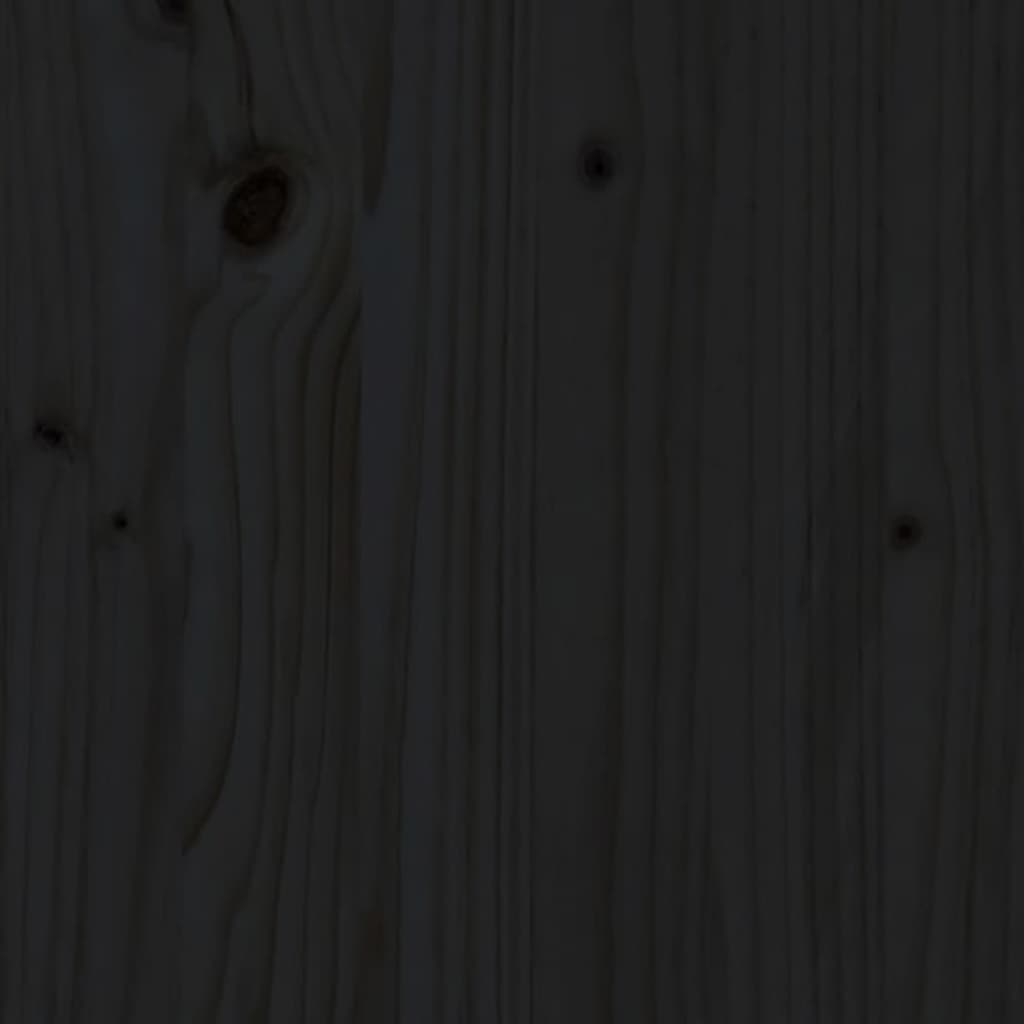 Ensemble de bar 3 pcs Noir Bois de pin massif