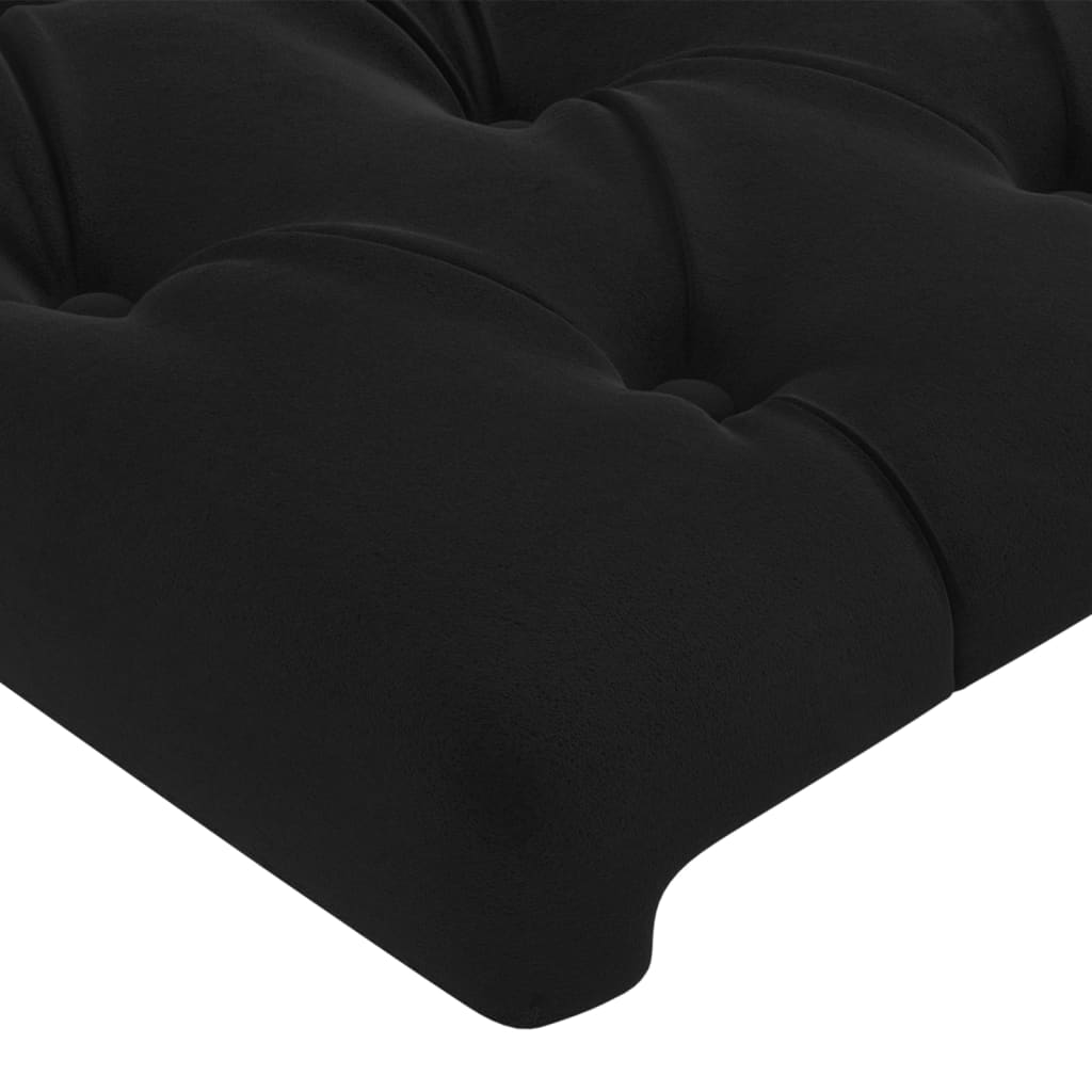 Tête de lit à LED Noir 200x7x118/128 cm Velours