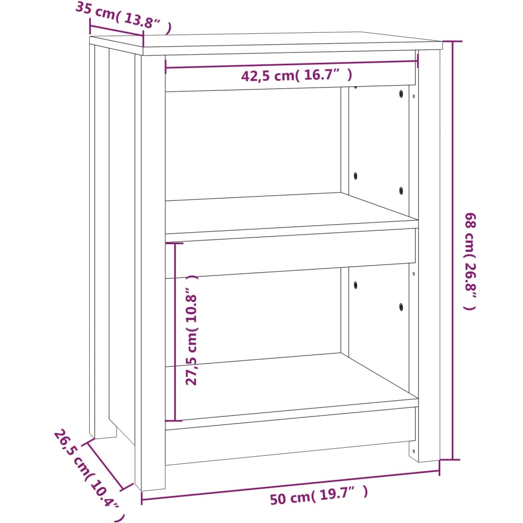 Bibliothèque Blanc 50x35x68 cm Bois de pin massif