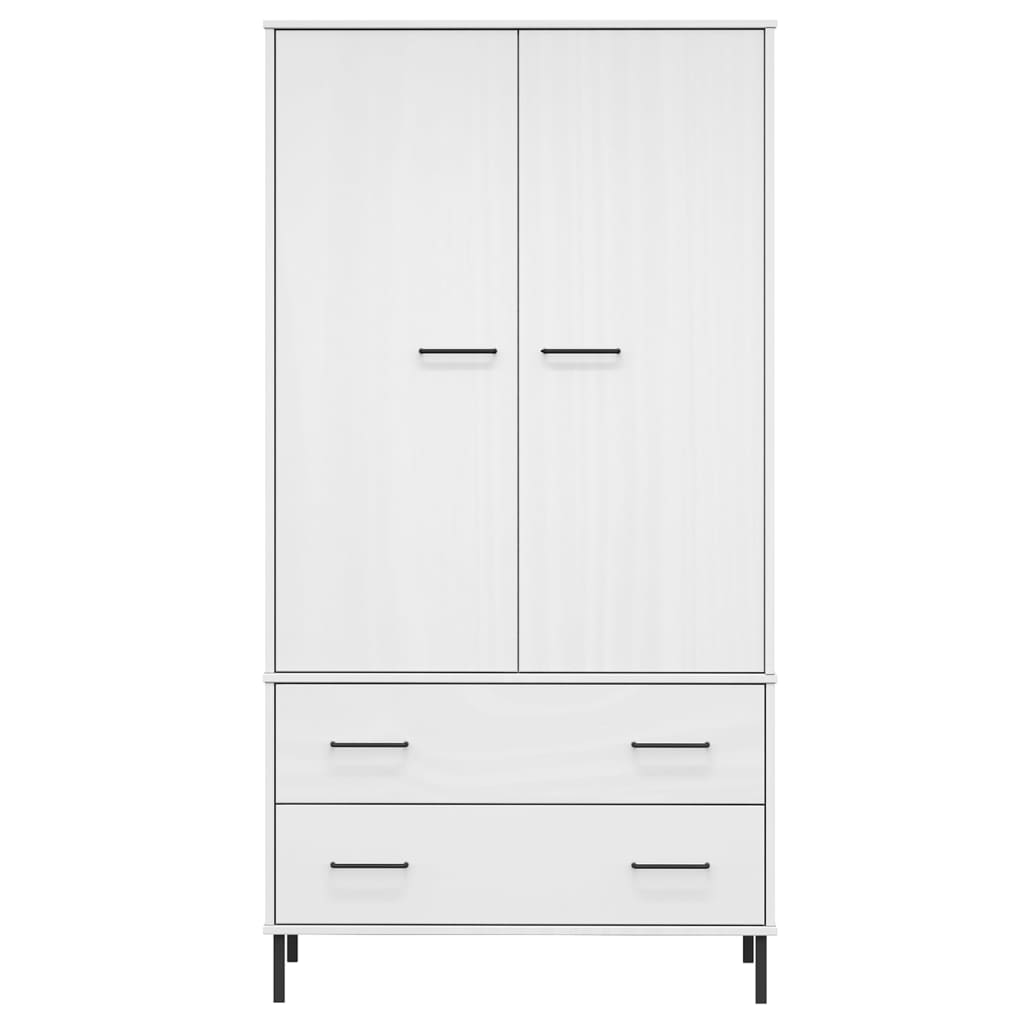 Garde-robe avec pieds en métal Blanc 90x55x172,5 cm Bois OSLO