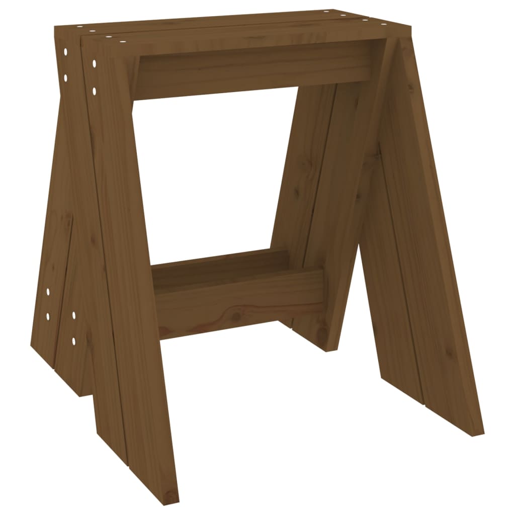 Tabourets lot de 2 marron miel 40x40x45 cm bois massif de pin