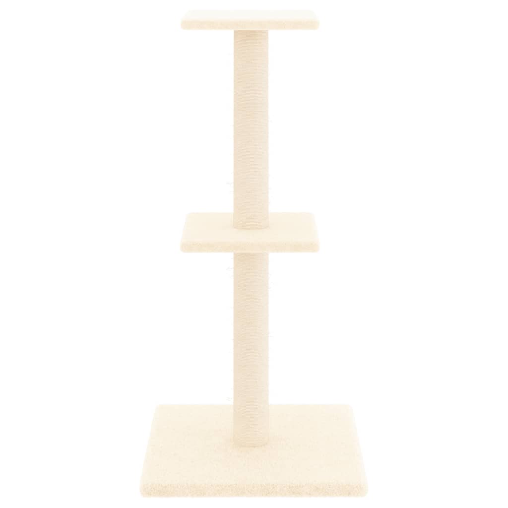 Arbre à chat avec griffoirs en sisal crème 73 cm