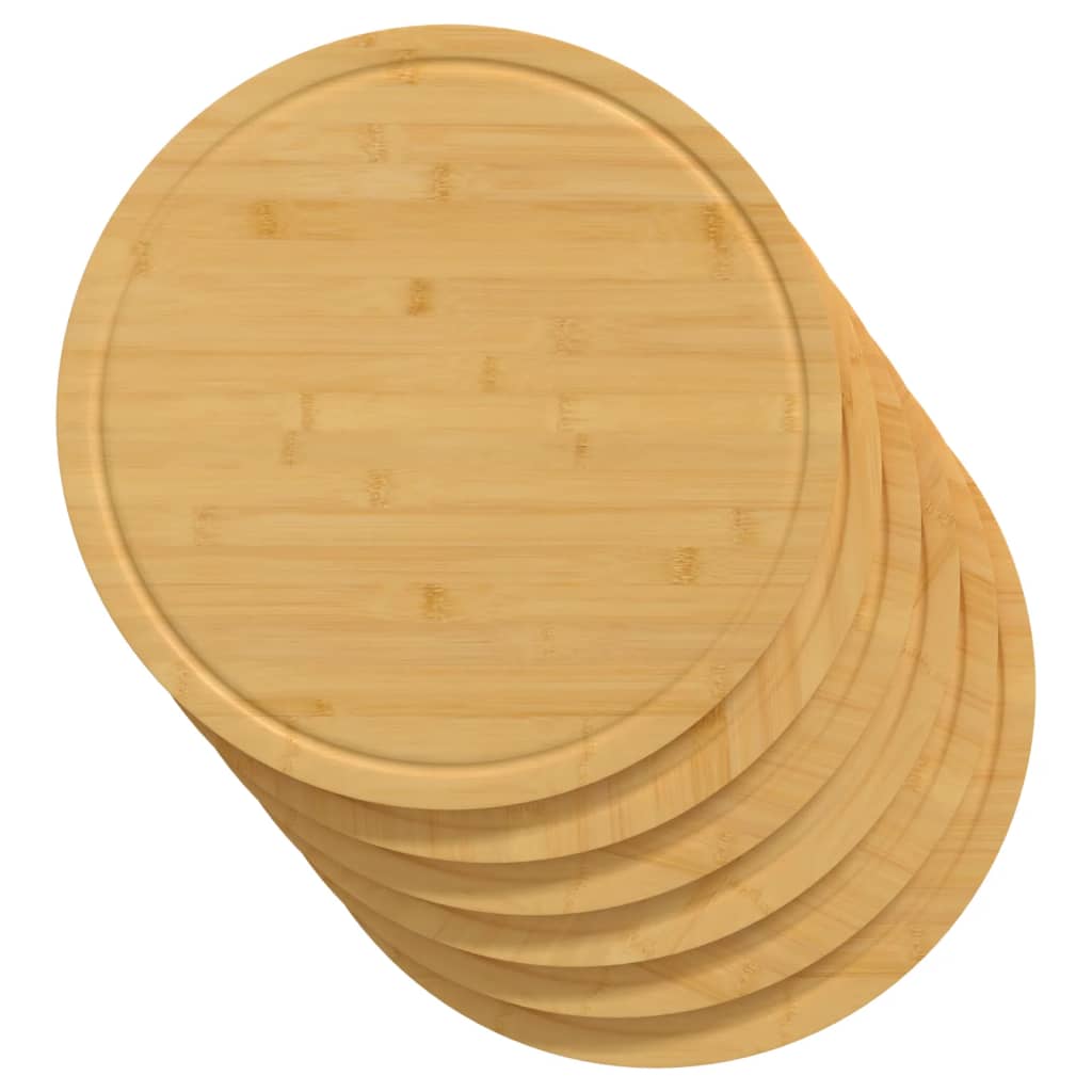Planches à découper 6 pcs Ø30x1,5 cm bambou
