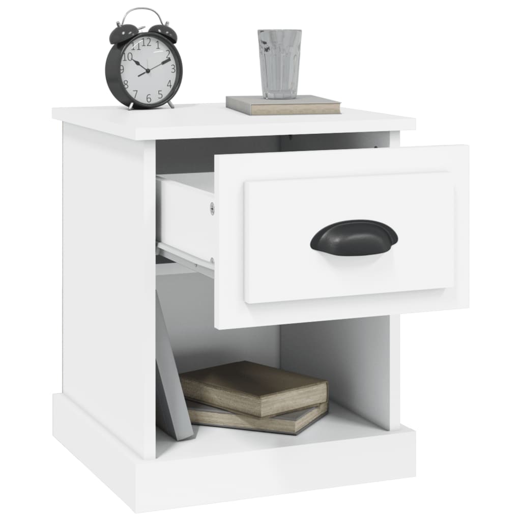 Tables de chevet 2 pcs blanc 39x39x47,5 cm bois d'ingénierie