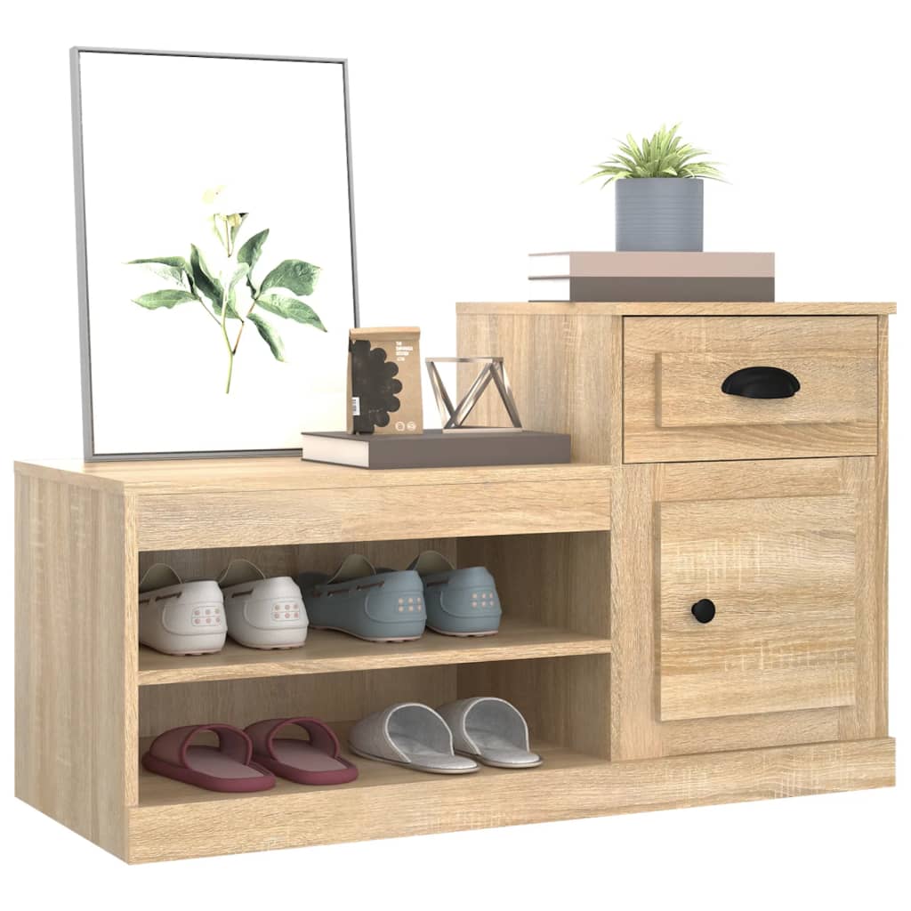 Armoire à chaussures chêne sonoma 100x42x60cm bois d'ingénierie