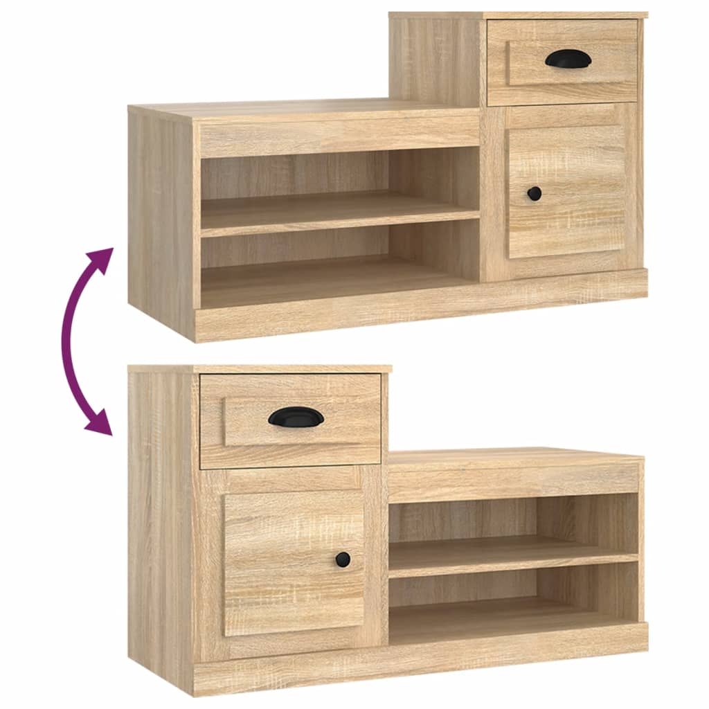 Armoire à chaussures chêne sonoma 100x42x60cm bois d'ingénierie