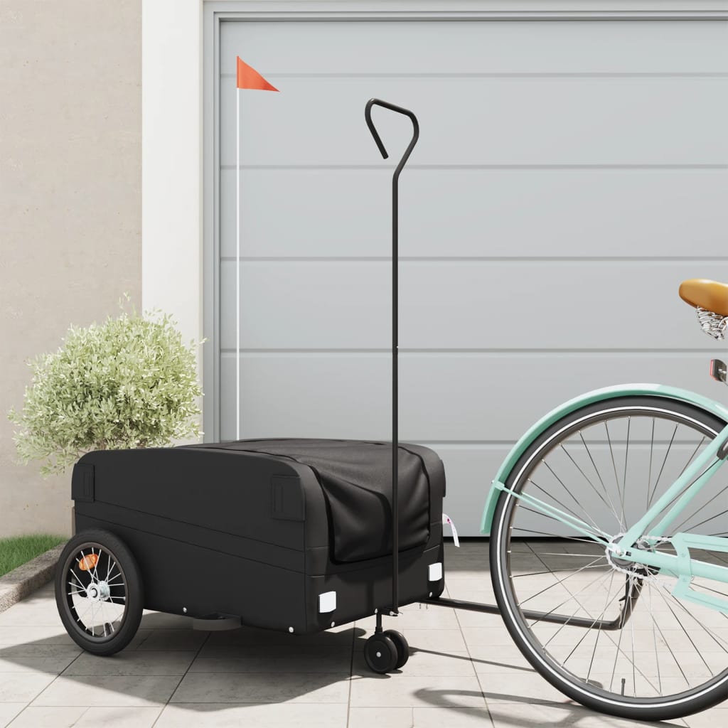 Remorque de vélo noir 45 kg fer