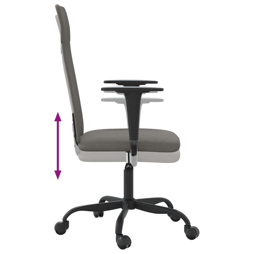Chaise de bureau gris foncé tissu