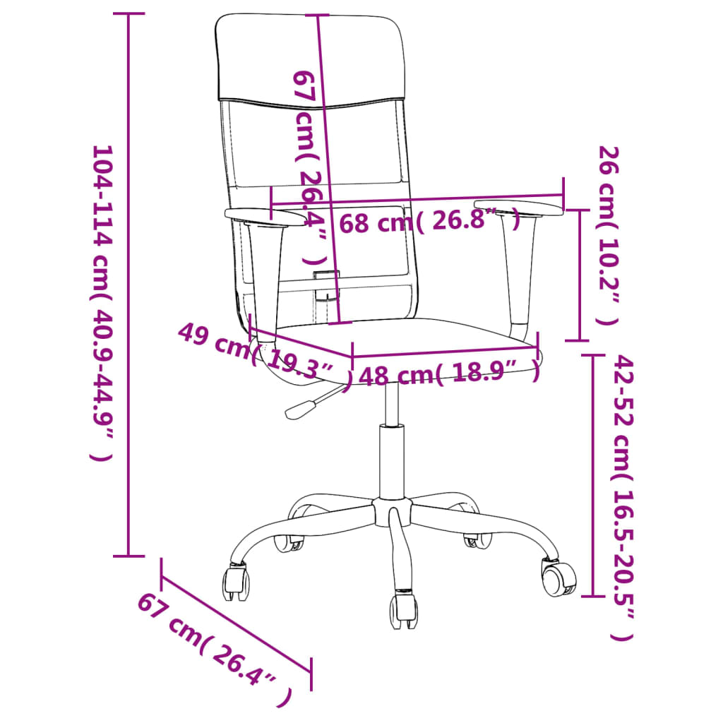 Chaise de bureau gris foncé tissu
