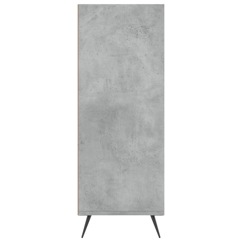 Bibliothèque gris béton 69,5x32,5x90 cm bois d'ingénierie
