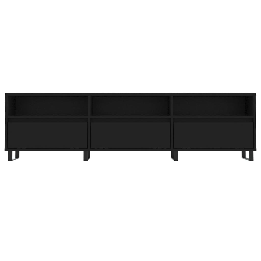 Meuble TV noir 150x30x44,5 cm bois d'ingénierie
