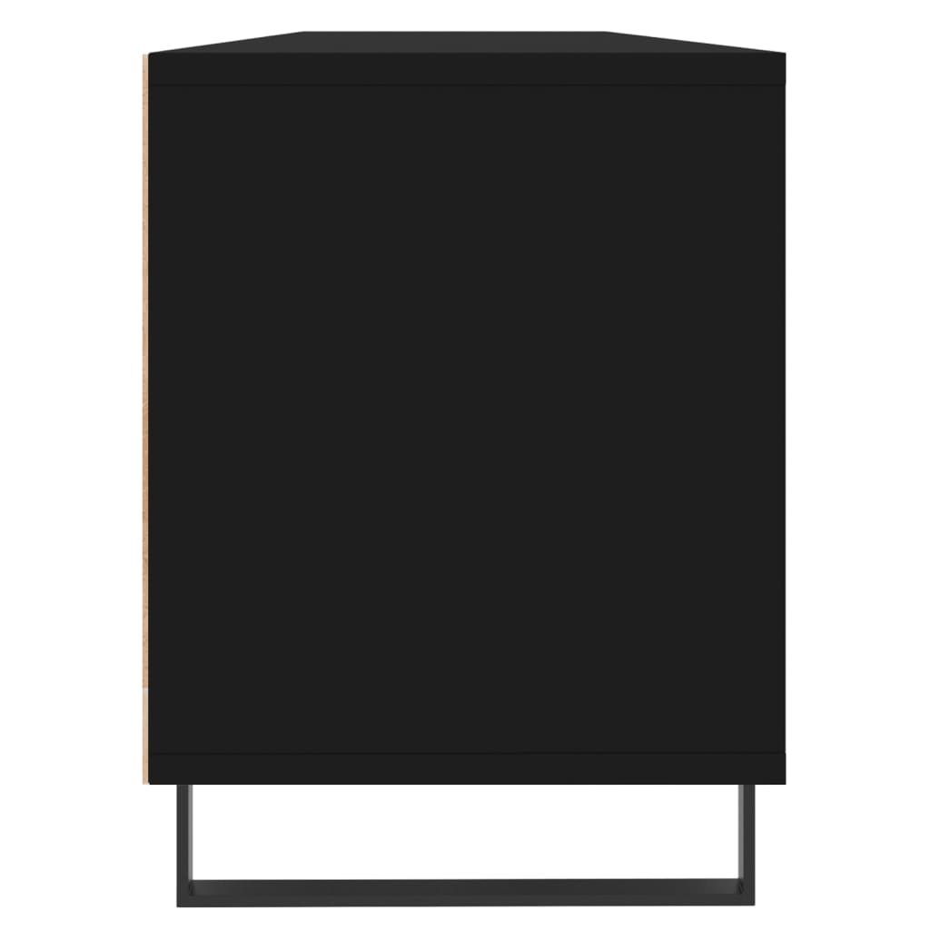 Meuble TV noir 150x30x44,5 cm bois d'ingénierie