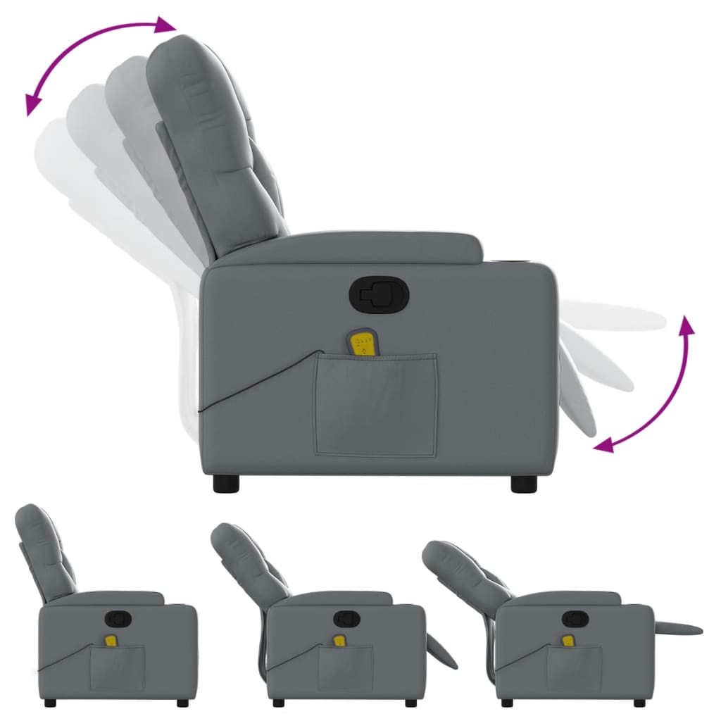 Fauteuil de massage inclinable Gris Similicuir