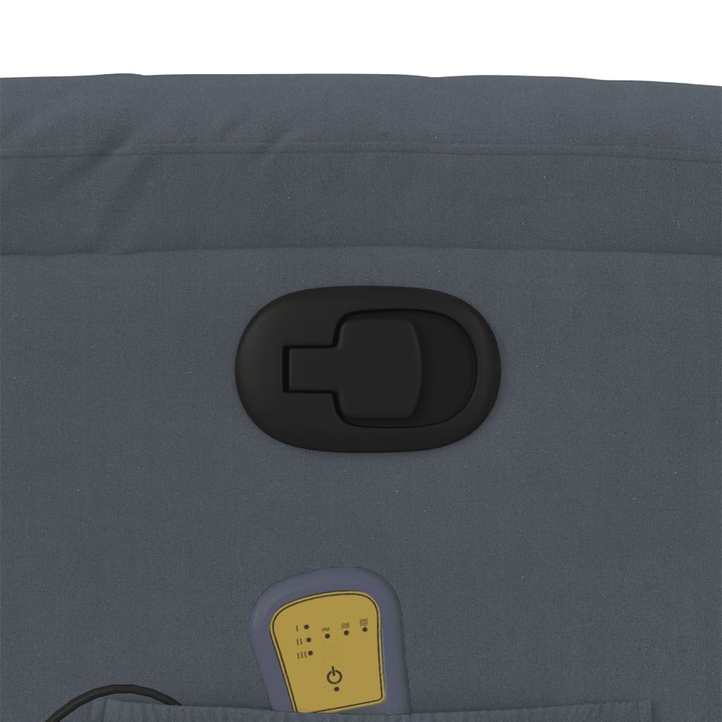 Fauteuil de massage inclinable gris foncé velours