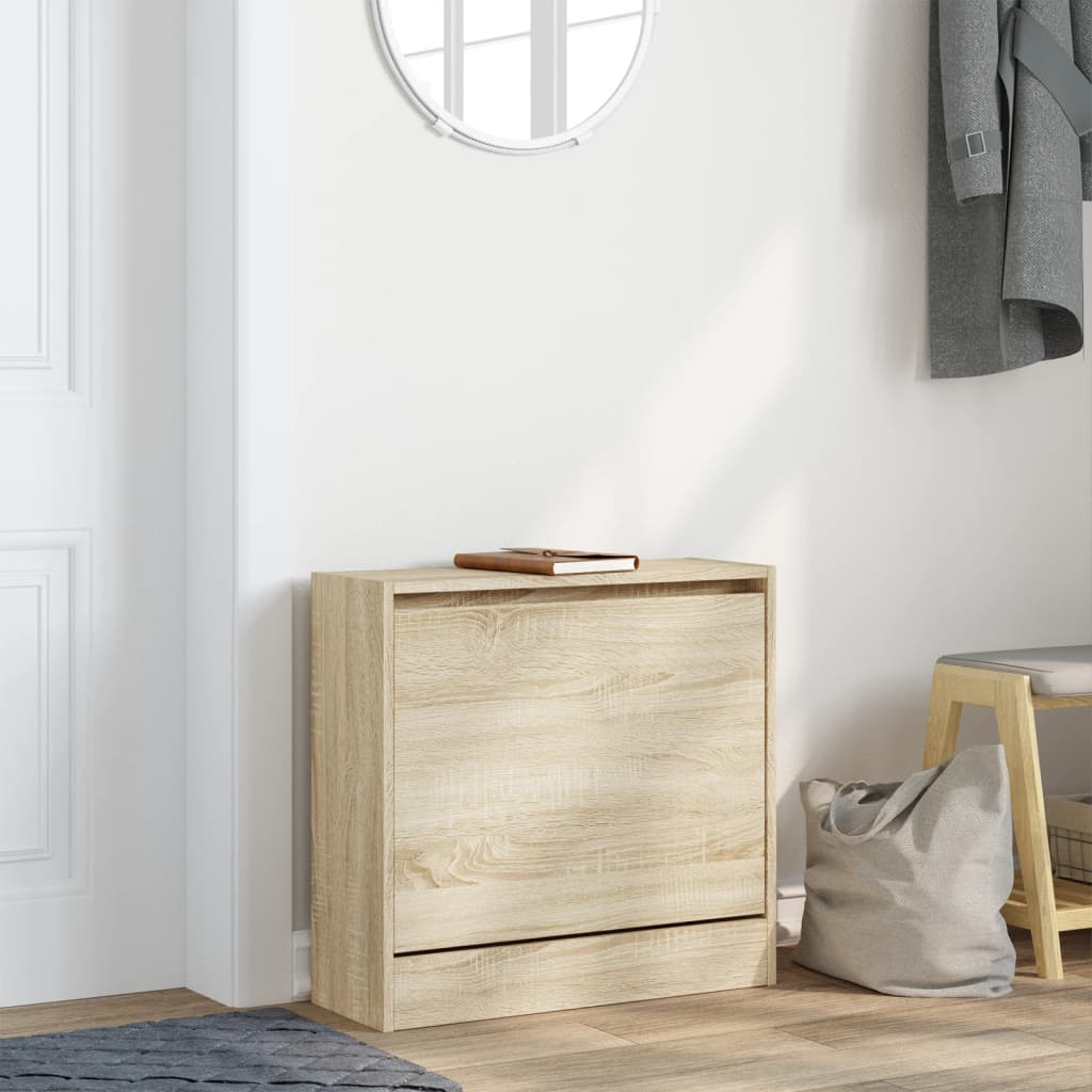 Armoire à chaussures chêne sonoma 60x21x57 cm bois d'ingénierie