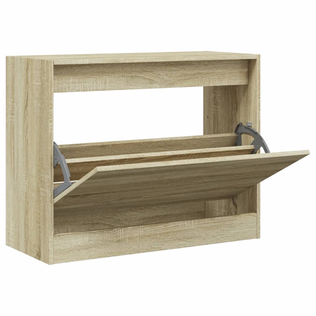 Armoire à chaussures chêne sonoma 80x34x63 cm bois d'ingénierie