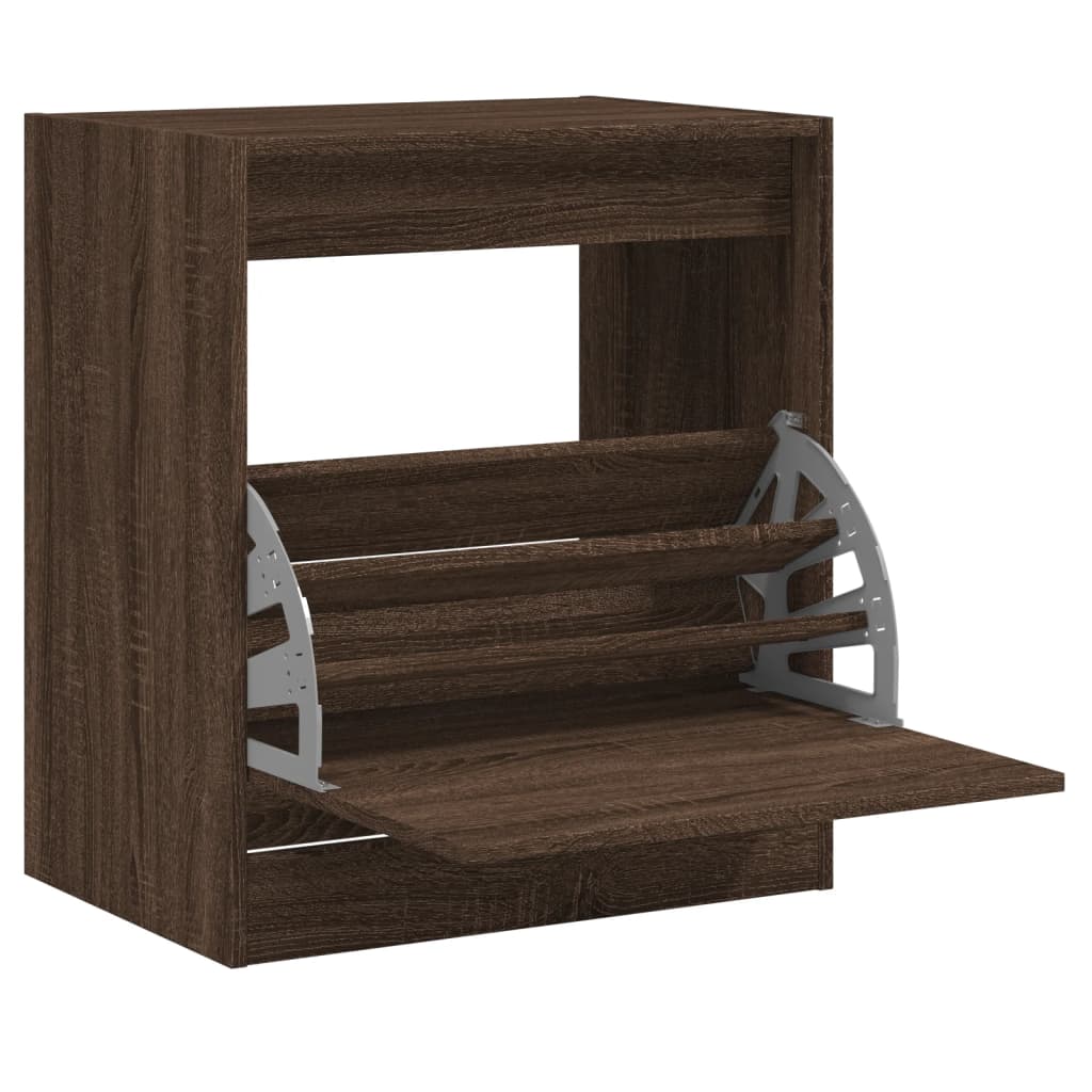 Armoire à chaussures chêne marron 60x42x69 cm bois ingénierie