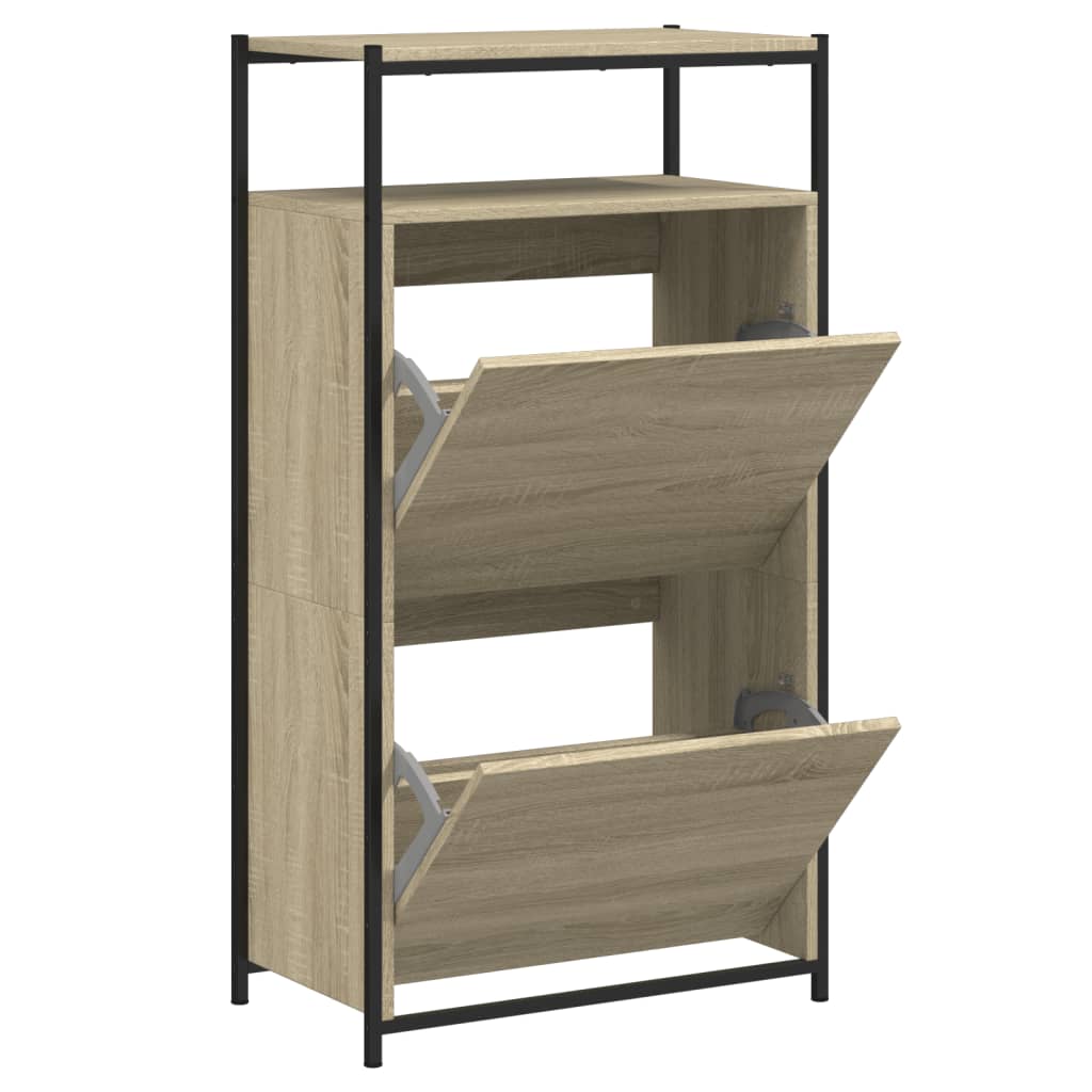 Armoire à chaussures chêne sonoma 60x34x112cm bois d'ingénierie