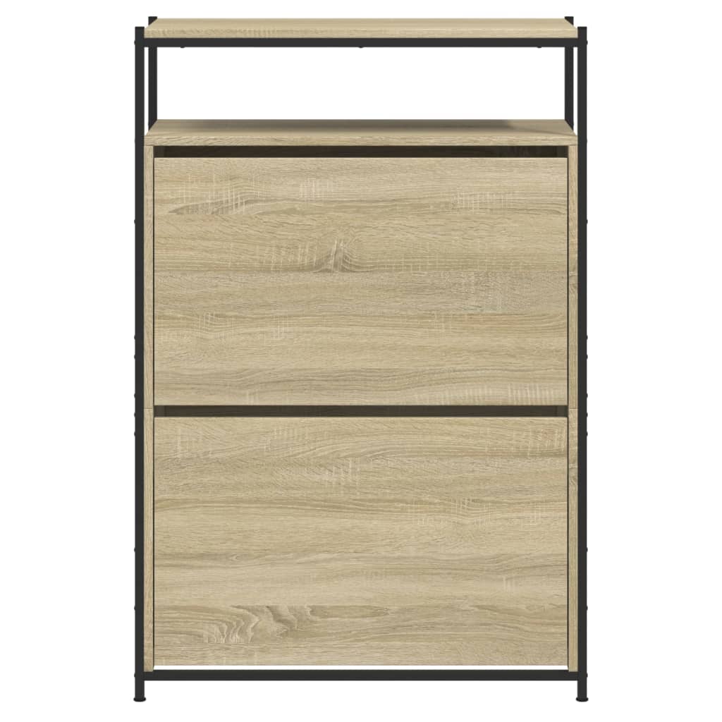 Armoire à chaussures chêne sonoma 75x34x112cm bois d'ingénierie